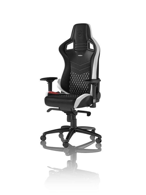 Epic Læder Gamer Stol i Sort/Hvid - Komfort og Stil