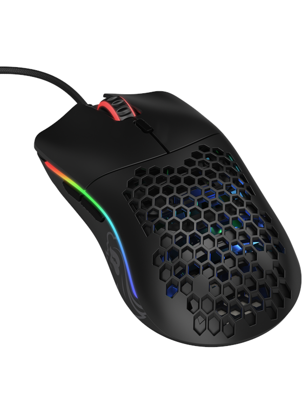 Model O Gaming Mus - Mat Sort med RGB Lys og 6 Knapper