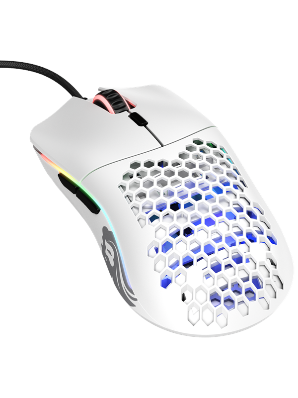 Model O Gaming Mus - Mat Hvid med RGB Lys og 6 Knapper