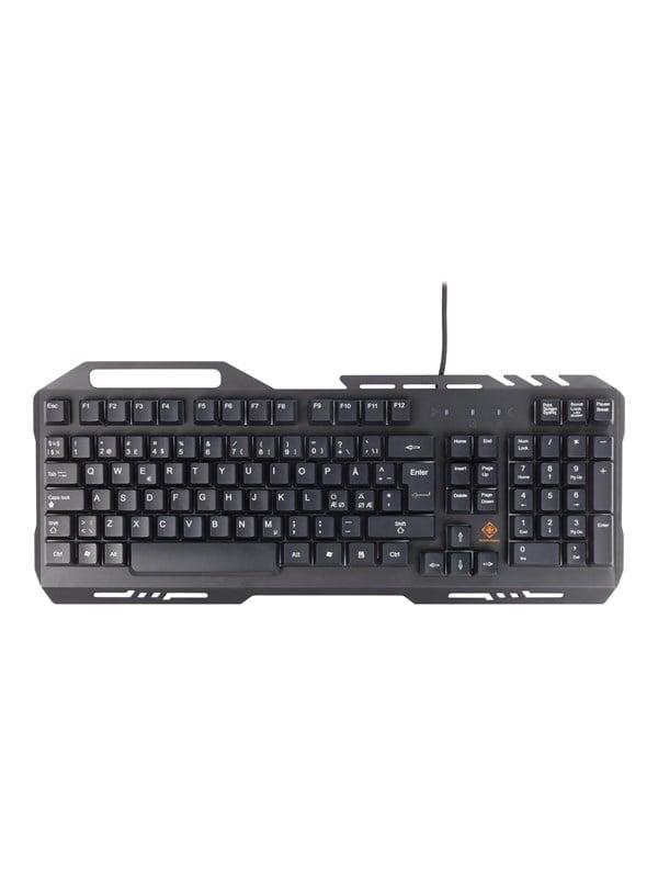 RGB Gaming Tastatur med Metalramme - Nordisk Sort