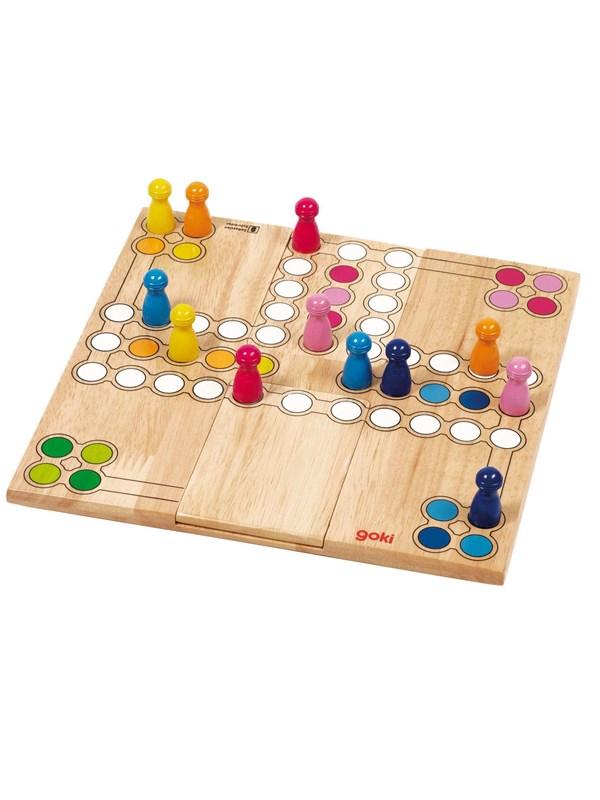Træ Ludo Spil - Justerbart Bræt til Flere Spillere