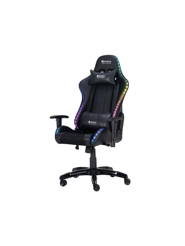Commander Gaming Chair Rgb Kontor Stol   Pu Læder   Op Til 150 Kg Sandberg