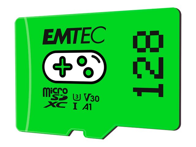 Emtec Gaming MicroSDXC 128GB A1 V30 - Grøn Flashhukommelse