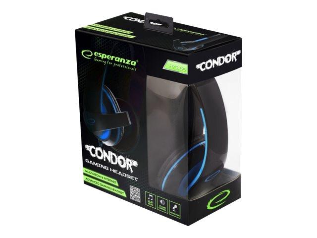 Esperanza EGH300B Gaming Headset - Støjisolerende, Blå