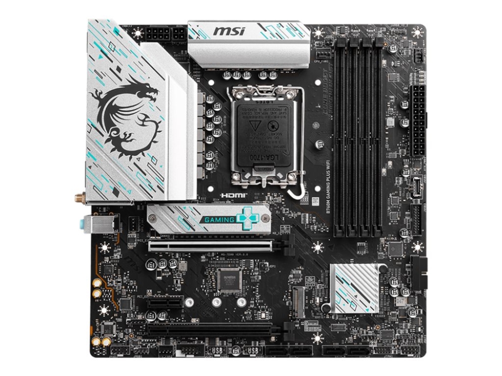 B760m Gaming Plus Wifi   Bundkort   Micro Atx   Lga1700 Sokkel   B760 Chipset   Usb 3.2 Gen 1, Usb 3.2 Gen 2, Usb C 3.2 Gen 1   2.5 Gigabit Lan, Msi