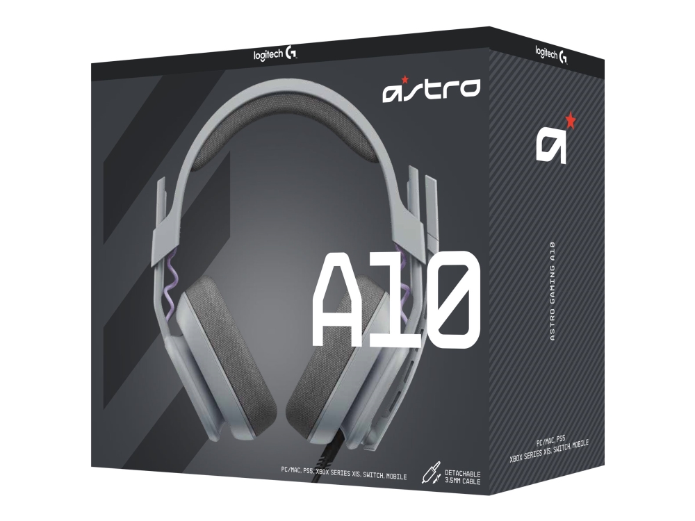 Astro Gaming A10 Gen 2   Headset   Fuld Størrelse   Kablet   3,5 Mm Jackstik   Grå Logitech