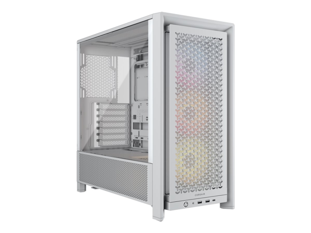 Corsair Frame 4000d Rs Argb   Midi Tårn Gaming   Udvidet Atx   Sidepanel Med Vindue (hærdet Glas)   Ingen Strømforsyning (atx)   Hvid   Usb/lyd Corsair Microsystems