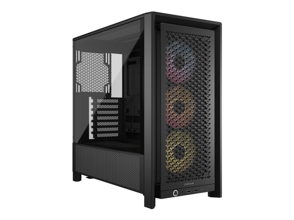 Corsair Frame 4000d Rs Argb   Midi Tårn Gaming   Udvidet Atx   Sidepanel Med Vindue (hærdet Glas)   Ingen Strømforsyning (atx)   Sort   Usb/lyd Corsair Microsystems
