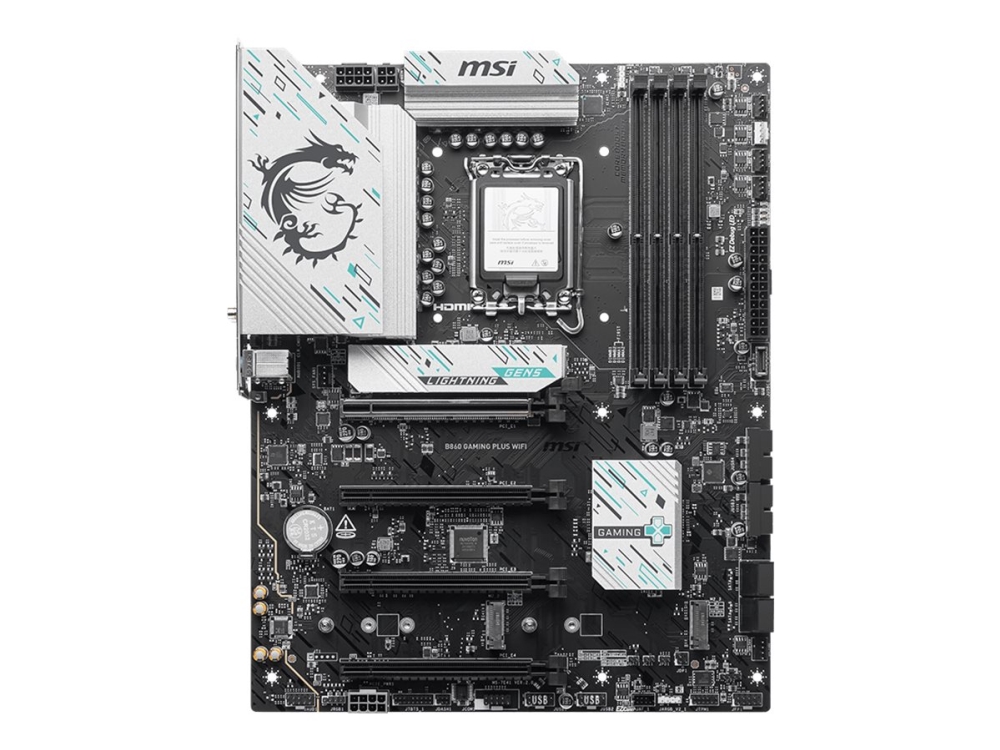 B860 Gaming Plus Wifi   Bundkort   Atx   Lga1851 Sokkel   B860 Chipset   Usb 3.2 Gen 2, Usb 3.2 Gen 1   5 Gigabit Ethernet, Wi Fi 7   Onboard Gra Msi