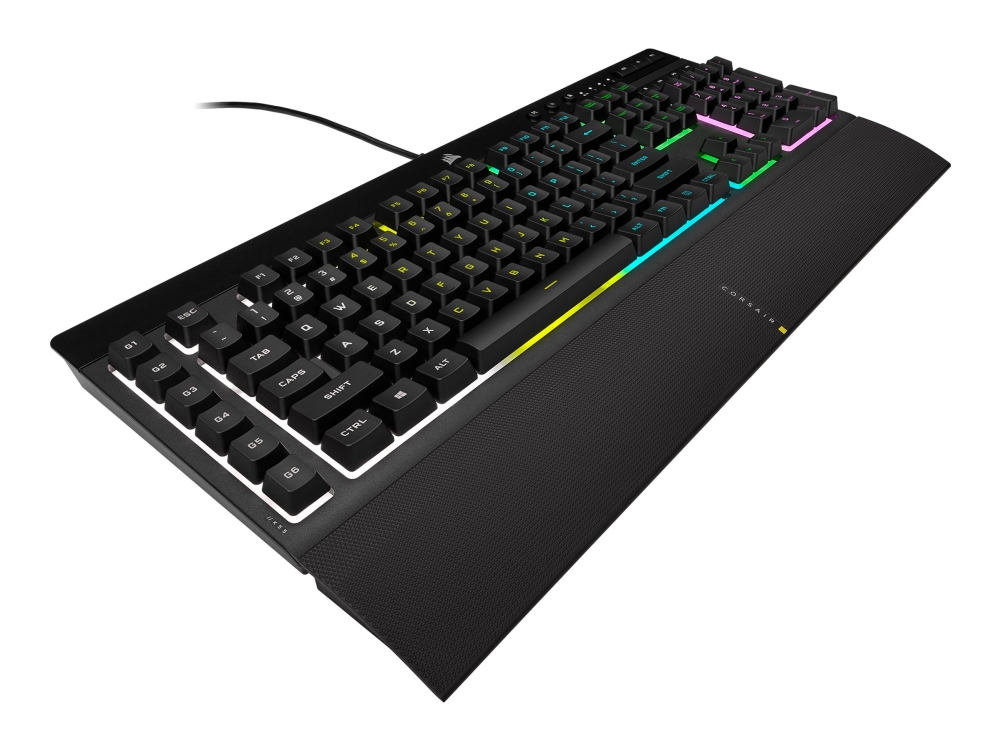 Corsair   K55 Rgb Pro   Tastatur   Bagbelyst   Usb   Nordisk   Sort Corsair Microsystems