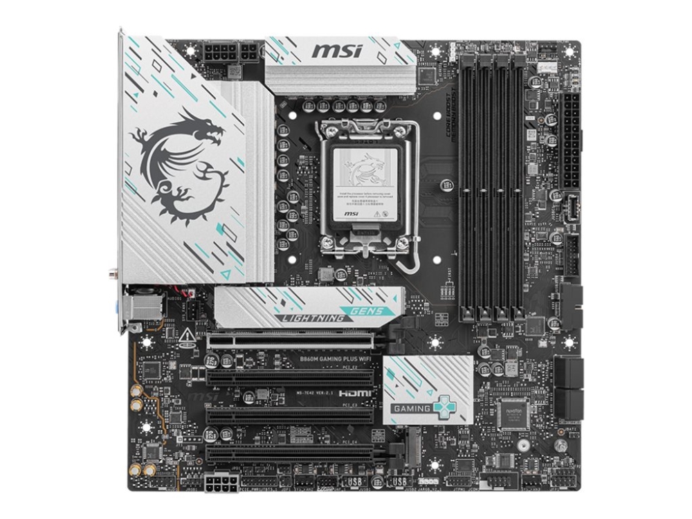 B860m Gaming Plus Wifi   Bundkort   Micro Atx   Lga1851 Sokkel   B860 Chipset   Usb C 3.2 Gen2, Usb C 3.2 Gen 1, Usb 3.2 Gen 1   5 Gigabit Ethern Msi
