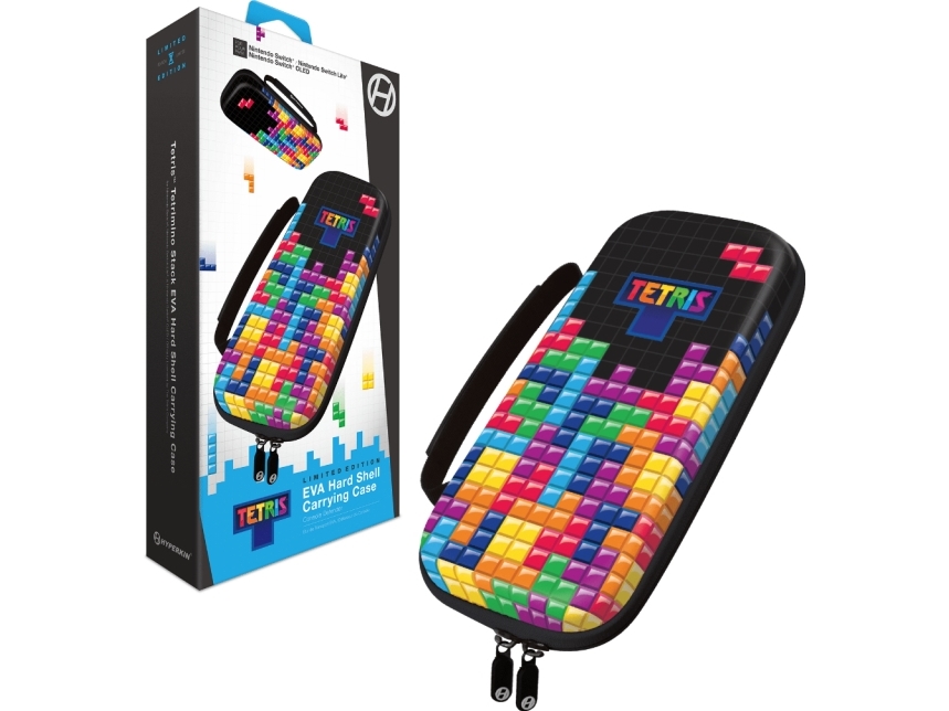 " S Officielle Tetris® Eva Bæretaske Med Hård Skal Til Switch®oled/switch® (tetrimino Stack) Hyperkin
