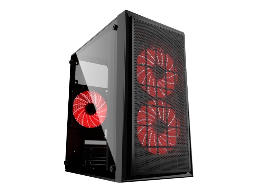 Ccc Fornax 950r Gaming Design Pc Case 3 X 12 Cm Fans Red Gembird