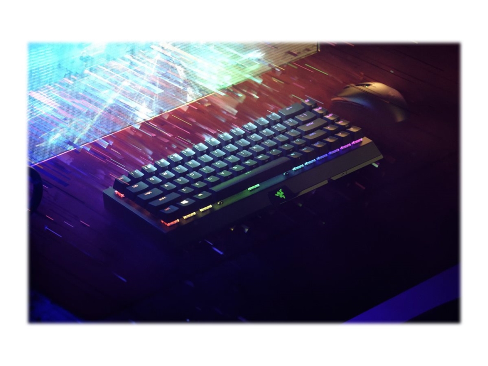 Blackwidow V3 Mini Hyperspeed   Tastatur   Backlit   Trådløs   Usb C, 2.4 Ghz, Bluetooth   Qwerty   Usa   Tastkontakt:   Green Razer