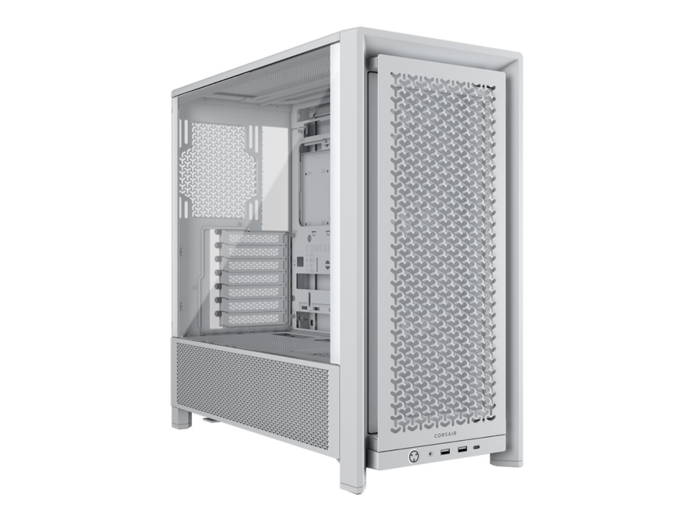 Corsair Frame 4000d Rs   Midi Tårn Gaming   Udvidet Atx   Sidepanel Med Vindue (hærdet Glas)   Ingen Strømforsyning (atx)   Hvid   Usb/lyd Corsair Microsystems
