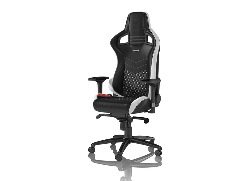 Epic ægte Læder Gaming Stol  Sort/hvid/rød Noblechairs