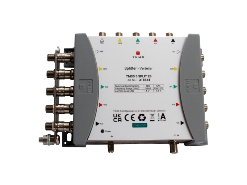 318644, 5 Inputs, 10 Outputs, 950   2200 Mhz, 5   862 Mhz, 10 Ma,  20   55 °c Triax