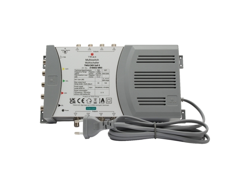 318602, 5 Inputs, 8 Outputs, 950   2200 Mhz, 47   694 Mhz, 1.0, 2.0, 180   264 V Triax
